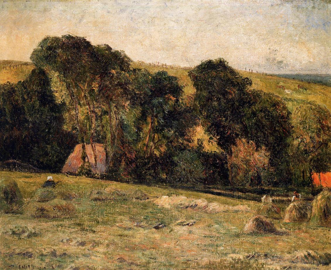 Haymaking near Dieppe - Paul Gauguin Painting
